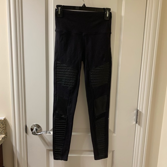 ALO Yoga Pants - Alo Yoga Black High-Waist Moto Leggings
